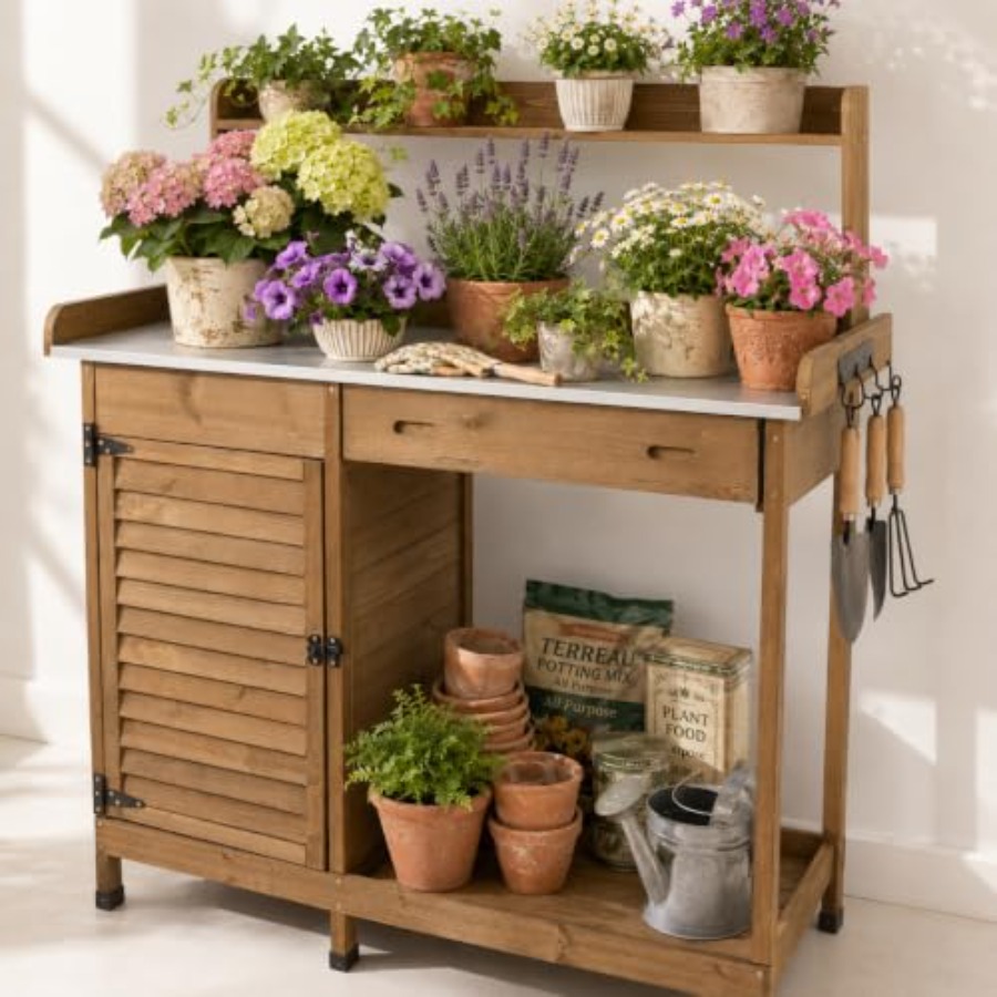 Workbench Woodworking - Рабочий стол для садовых работ с