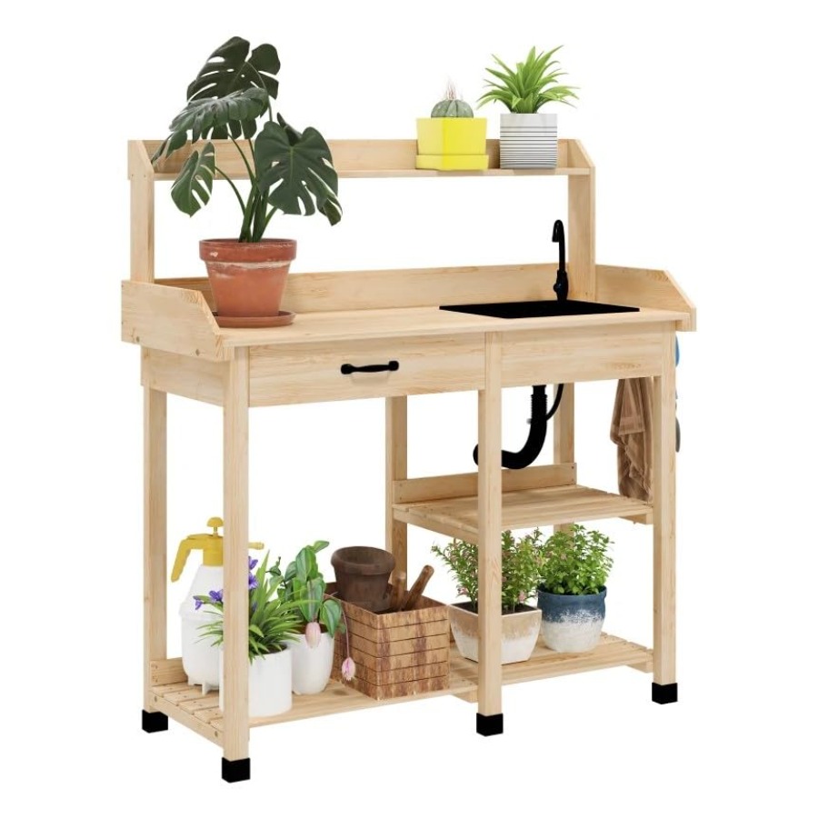 Workbench Woodworking - Деревянный стол для пересадки растений с